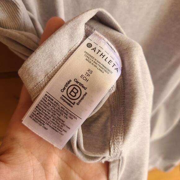 Athleta Uptempo Hoodie Sweatshirt Light Norwegian Gray XS Long Sleeve Top Shirt - Picture 6 of 6